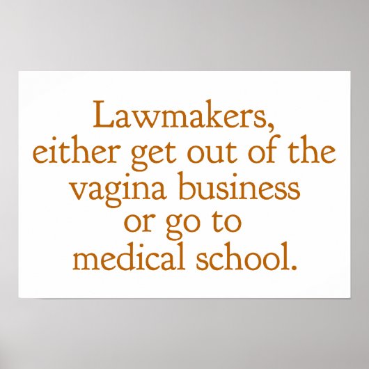 Funny Texas Abortion Laws Pro Choice Political Poster (Voorkant)