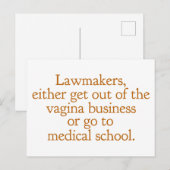 Funny Texas Abortion Laws Pro Choice Women Quote Briefkaart (Voorkant / Achterkant)