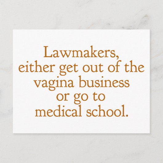Funny Texas Abortion Laws Pro Choice Women Quote Briefkaart (Voorkant)