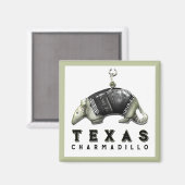 Funny Texas Armadillo Magneet (Voorkant / Achterkant)