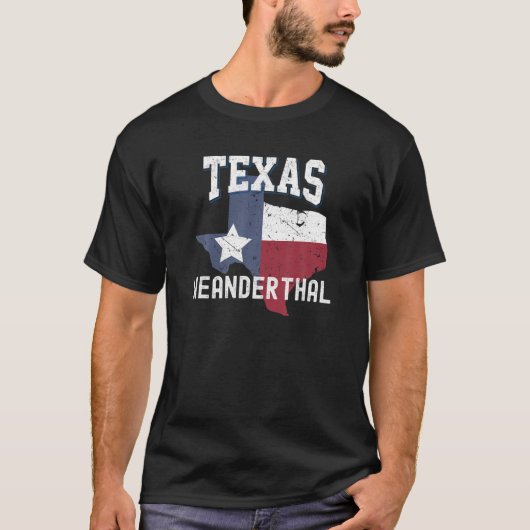 Funny Texas Neanderthal Politieke Verklaring Ameri T-shirt (Voorkant)