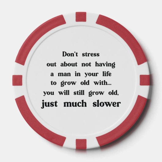 Funny text about women and men. poker chips (Voorkant)