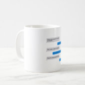 Funny text message koffiemok (Voorkant links)