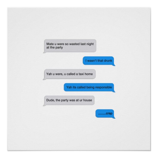 Funny text message perfect poster (Voorkant)