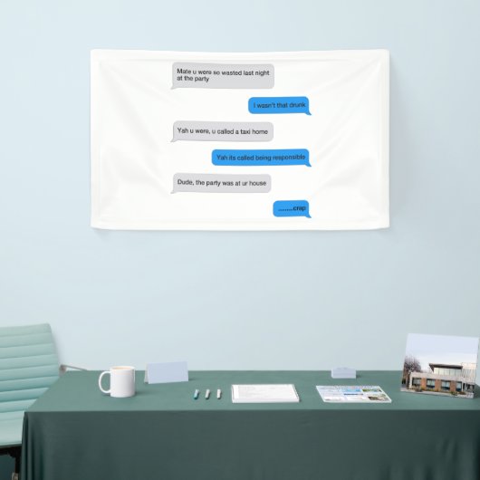 Funny text message spandoek (Beurs)