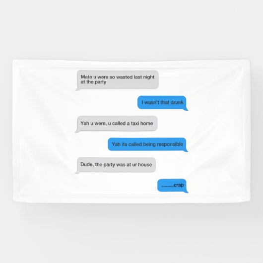 Funny text message spandoek (Horizontaal)