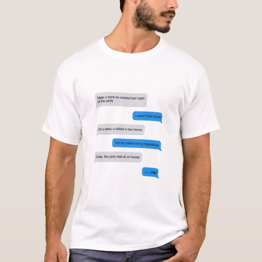 Funny text message t-shirt (Voorkant)