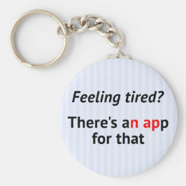 Funny text stripe geek sleutelhanger