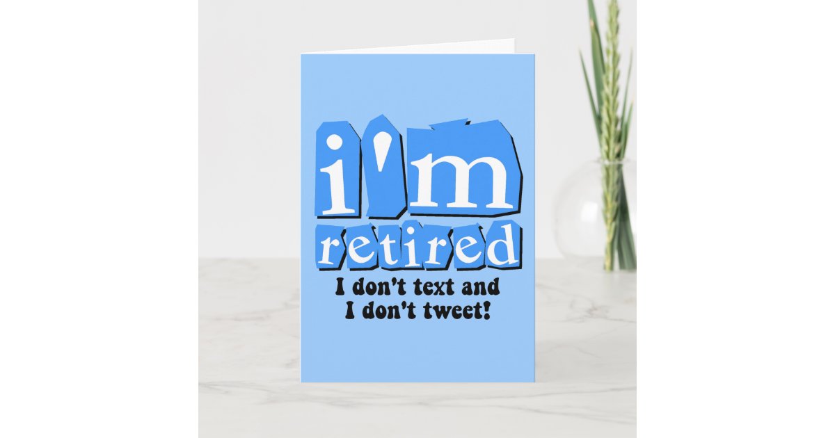 Funny text tweet pensionering kaart Zazzle.nl