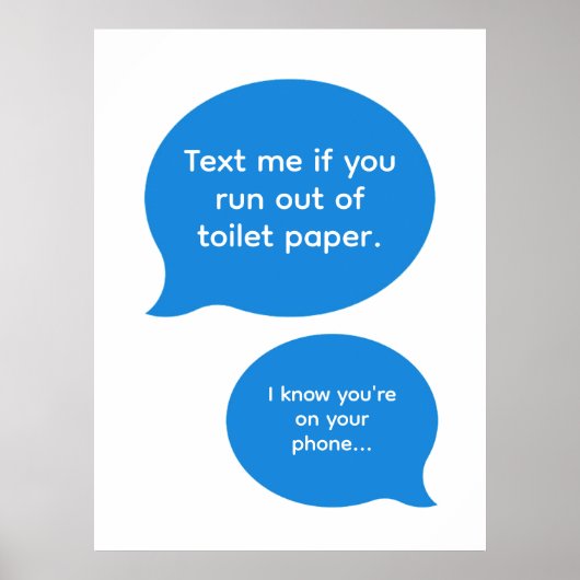 Funny Texting Bathroom Poster (Voorkant)