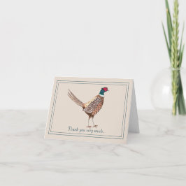 Funny thank you card with pheasant painting bedankkaart