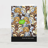 Funny Thank You from Group Cockapoo Dogs Bedankkaart (Voorkant)