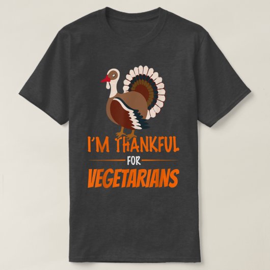Funny Thankful voor vegetariër T-shirt (Design voorkant)