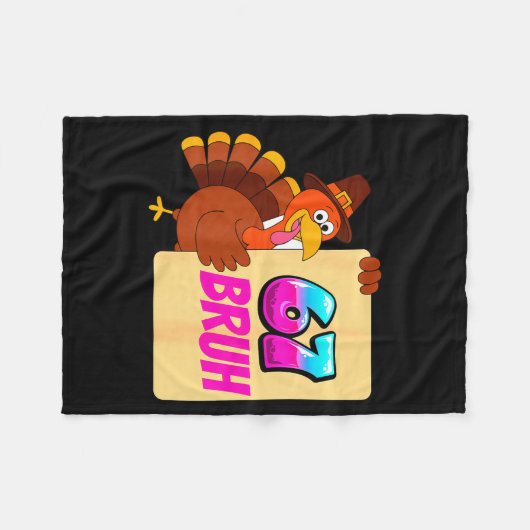 Funny Thanksgiving 67 Baseball Drip Gobble Turkey  Fleece Deken (Voorkant (Horizontaal))