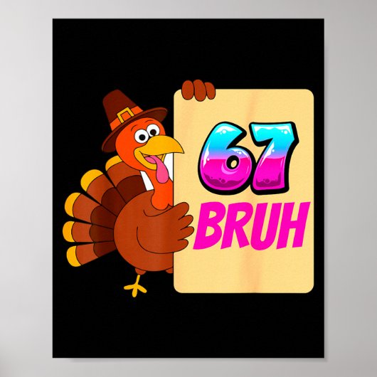Funny Thanksgiving 67 Baseball Drip Gobble Turkey  Poster (Voorkant)
