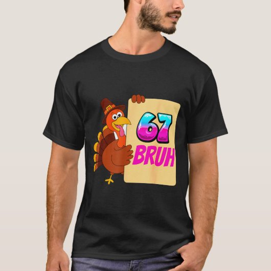 Funny Thanksgiving 67 Baseball Drip Gobble Turkey  T-shirt (Voorkant)
