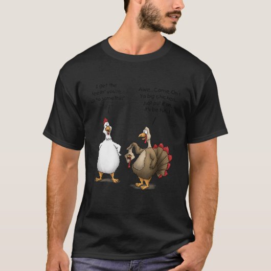 Funny Thanksgiving Big Chicken Zal Fun Turkije zij T-shirt (Voorkant)