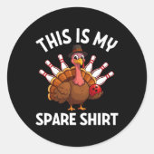Funny Thanksgiving Bowling Boys Men Women This Is  Ronde Sticker (Voorkant)