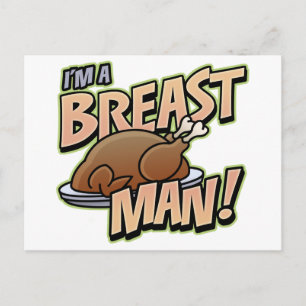 Funny Thanksgiving Breast Man Gifts briefkaart