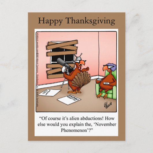 Funny Thanksgiving Briefkaart "novemberverschijnse (Voorkant)