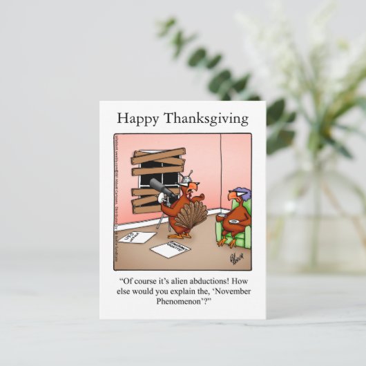 Funny Thanksgiving Briefkaart "novemberverschijnse (Staand voorkant)