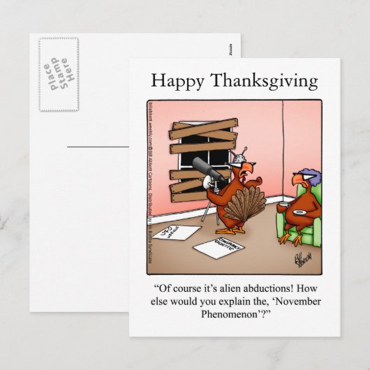 Funny Thanksgiving Briefkaart "novemberverschijnse (Voorkant / Achterkant)