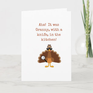 Funny Thanksgiving Card - Clue Kaart