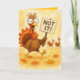 Funny Thanksgiving Card – Turkey Trouble Kaart