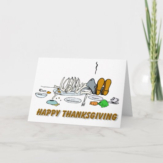 Funny Thanksgiving Cartoon Holiday Kaart (Voorkant)