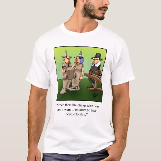 Funny Thanksgiving Cartoon Tee Shirt (Voorkant)