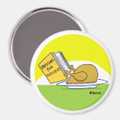 Funny Thanksgiving Cartoon Turkije en behandeling Magneet (Voorkant / Achterkant)