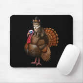 Funny Thanksgiving Cat On Turkey, Lgrim Hat Turkey Muismat (Met muis)