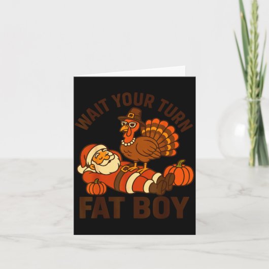 Funny Thanksgiving Christmas Turkey Vs Santa For M Kaart (Voorkant)