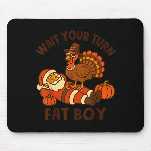 Funny Thanksgiving Christmas Turkey Vs Santa For M Muismat (Voorkant)