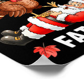 Funny Thanksgiving Christmas Turkey Vs Santa For M Poster (Hoek)