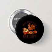 Funny Thanksgiving Christmas Turkey Vs Santa For M Ronde Button 5,7 Cm (Voorkant /achterkant)
