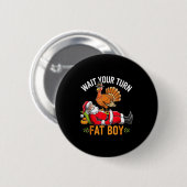 Funny Thanksgiving Christmas Turkey Vs Santa For M Ronde Button 5,7 Cm (Voorkant /achterkant)