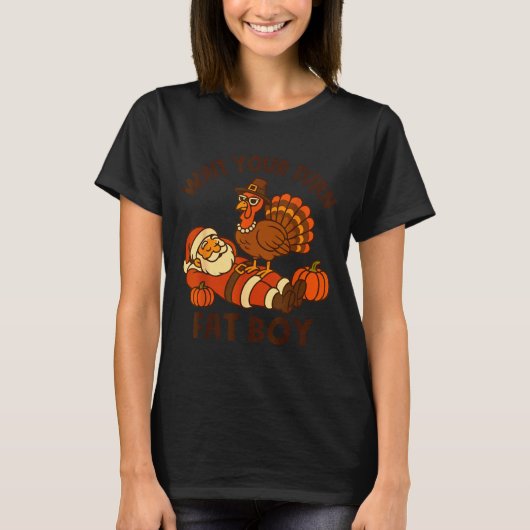 Funny Thanksgiving Christmas Turkey Vs Santa For M T-shirt (Voorkant)