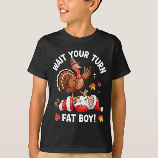 Funny Thanksgiving Christmas Turkey Vs Santa For M T-shirt (Voorkant)