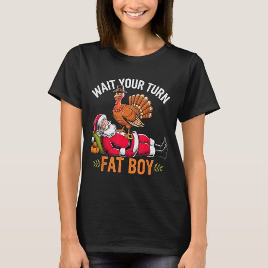 Funny Thanksgiving Christmas Turkey Vs Santa For M T-shirt (Voorkant)