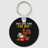 Funny Thanksgiving Christmas Turkey Vs Santa Men W Sleutelhanger (Voorkant)