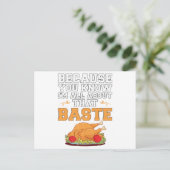 Funny Thanksgiving citeert Turkije Dag Pun Kitchen Briefkaart (Staand voorkant)