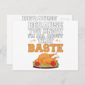 Funny Thanksgiving citeert Turkije Dag Pun Kitchen Briefkaart (Voorkant / Achterkant)