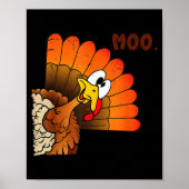 Funny Thanksgiving Cute Turkey Moo I'm A Cow Men W Poster (Voorkant)