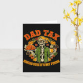Funny Thanksgiving Dad Tax Skeleton Turkey Day Foo Kaart (Gele Bloem)