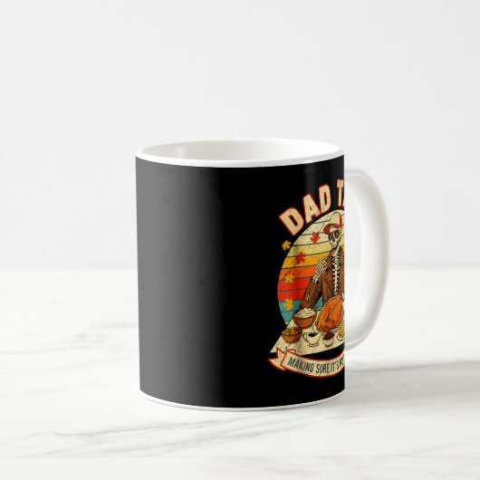 Funny Thanksgiving Dad Tax Skeleton Turkey Day Foo Koffiemok (Voorkant rechts)