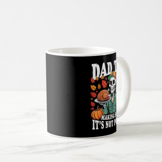Funny Thanksgiving Dad Tax Skeleton Turkey Day Foo Koffiemok (Voorkant rechts)