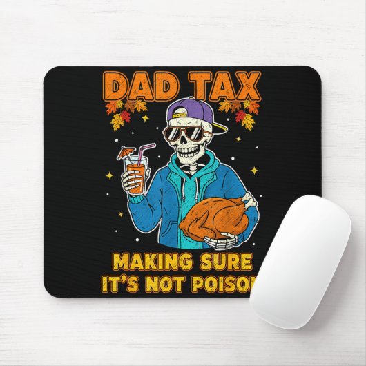 Funny Thanksgiving Dad Tax Skeleton Turkey Day Foo Muismat (Met muis)
