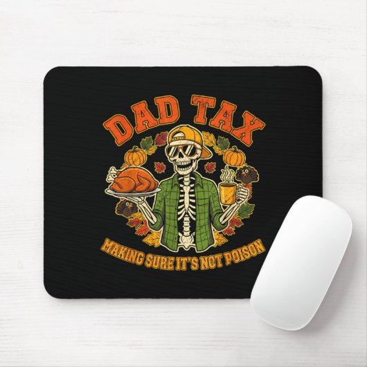 Funny Thanksgiving Dad Tax Skeleton Turkey Day Foo Muismat (Met muis)