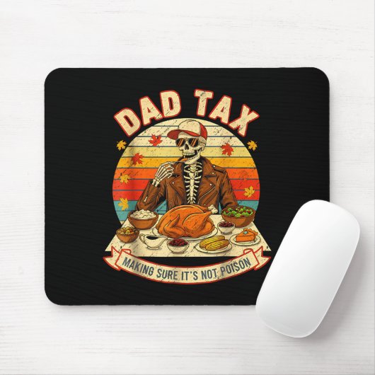 Funny Thanksgiving Dad Tax Skeleton Turkey Day Foo Muismat (Met muis)